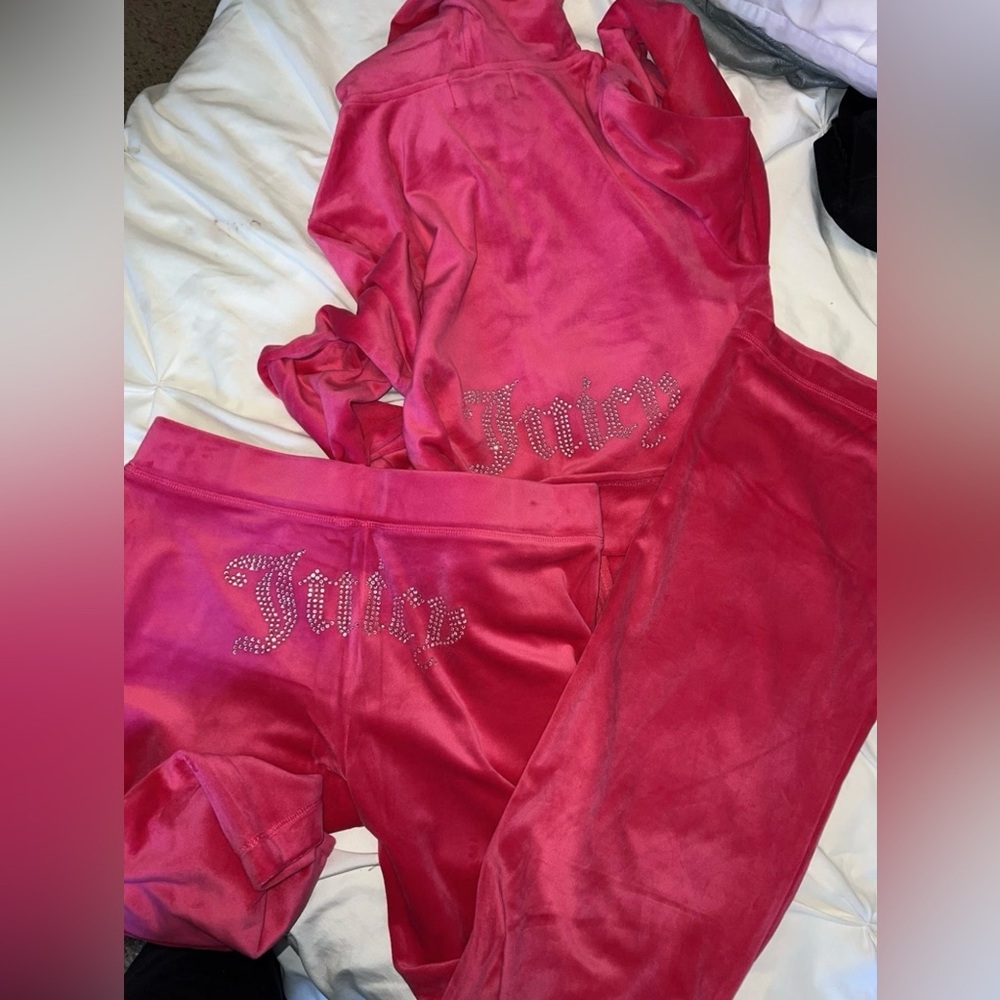 Juicy Couture Y2K Velour Bling tracksuit set Vixen pink - New